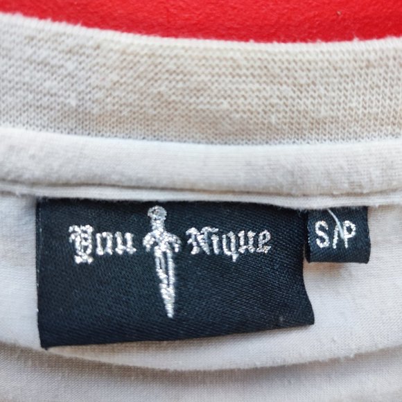 You Nique Guardian Dragon T-shirt white with gold letters and Rhinestone women's - Picture 4 of 5